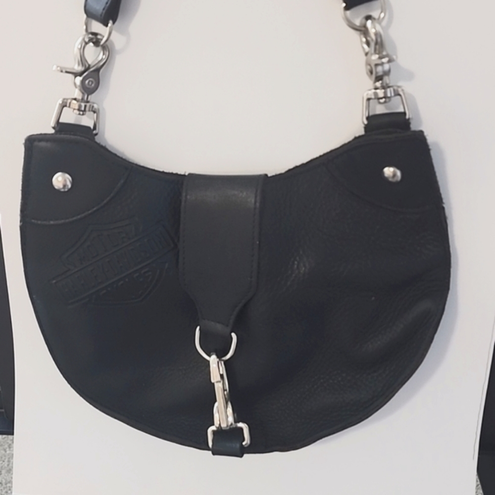 Vintage Harley Davidson genuine black crossbody leather bag